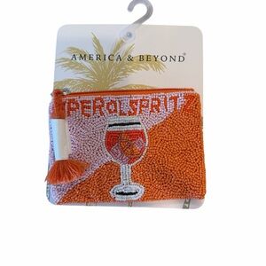 America & Beyond Beaded Aperol Spritz Coin Pouch